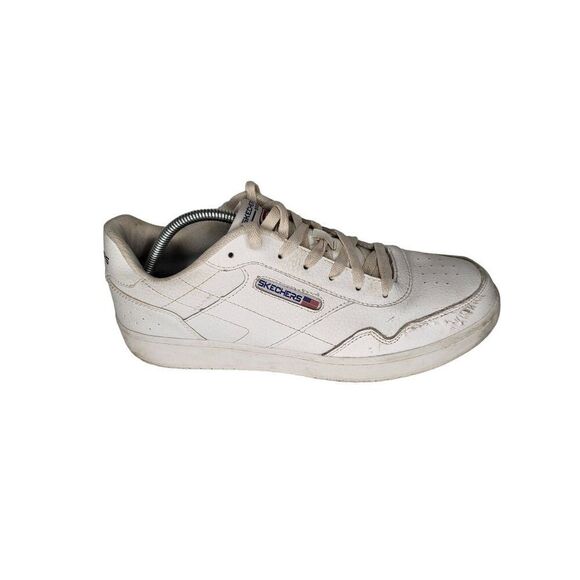Skechers Tedder Sneakers Men Sz 10 White Paysted Lace Up Walking‎ Classic - Picture 1 of 8